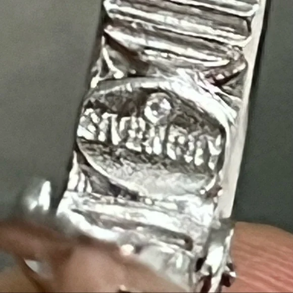 Givenchy Silver Tone Clip On Chain Dangle Earrings with Gemstone Vintage 80s 90s - Picture 4 of 11